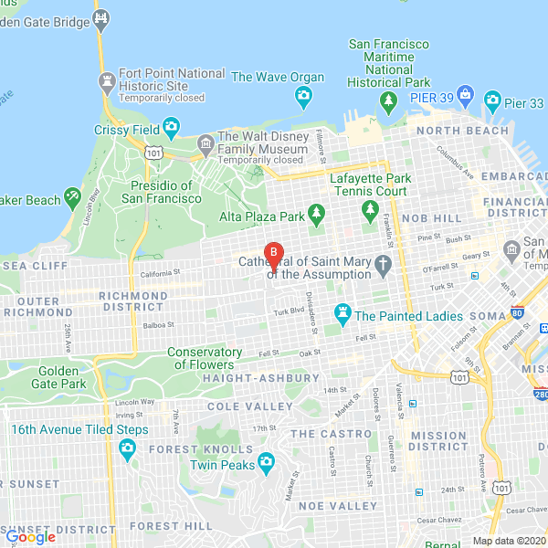 The Department location map: 2750 Sutter St, San Francisco, CA 94115, United States, San francisco, California